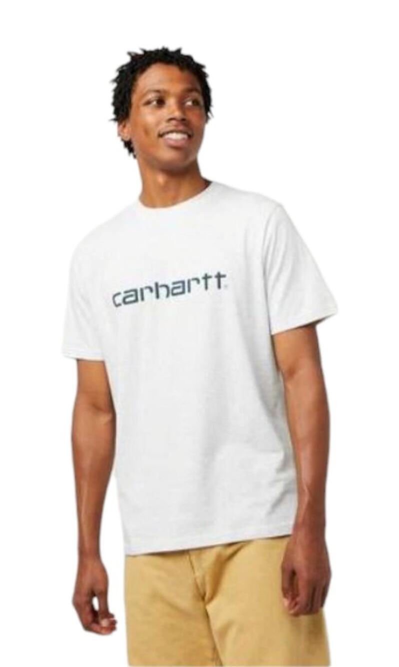 Carhartt Men's Shirt Delmont Graphic Print Light Blue Relaxed Fit Size L Tall